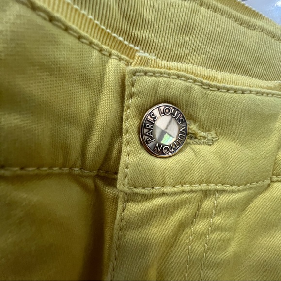 Louis Vuitton cropped ankle jeans gold side zippers Sz 0 - Picture 8 of 16